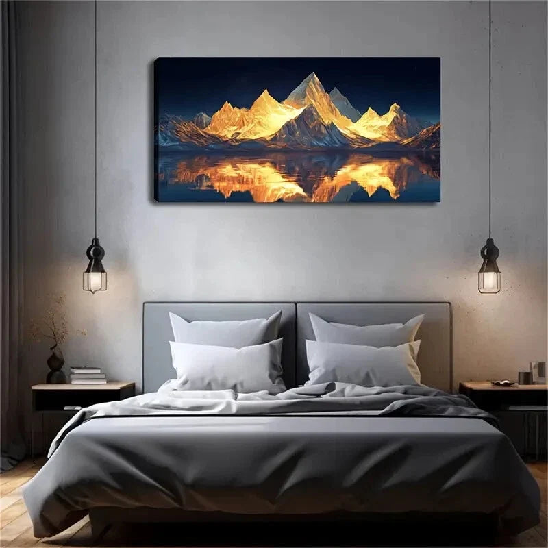 Warm Glow of Sunset Realistic Wall Art Canvas Office Home Room Framed 120x60cm