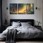 3pcs Sunlight Through The Woods, Wall Art Set Canvas Framed 40x60cm - High Quality Print 100% Australian Made Wall Canvas Ready to Hang