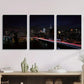 3pcs New York City Night Skyline, Metal Print Ready to Hang Art