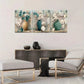 3pcs Magnolia & Orchid with Elegant Vase Metal Print Ready to Hang Art