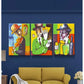 3pcs mural abstract figure art retro Metal Print Ready to Hang Art