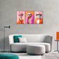 3pcs Colorful Funky Animal Fashion Art Portraits Metal Print Ready to Hang Art