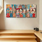 3pcs Colorful Playful Dolls with Accessories Metal Print Ready to Hang Art