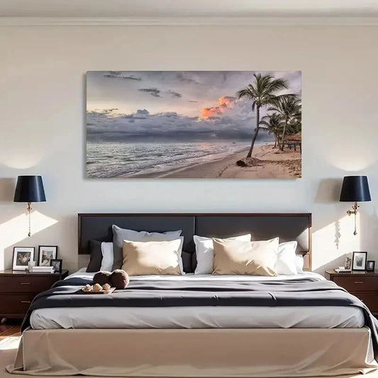Deco Retro Style Beach Lands Wall Art Canvas Office Home Room Framed 120x60cm