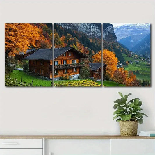 3pcs Vibrant Mountain & Forest Scenery Perfect Wall Art Set Canvas Framed 40x60cm - High Quality Print 100% Australian Made Wall Canvas Ready to Hang