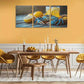 3pcs Vibrant Blue Crab Design Metal Print Ready to Hang Art