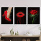 3pcs  fashion red high heels red lips red rose    Metal Print Ready to Hang Art