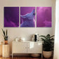 3pcs Mystical Purple Sky & Starry Night Design Metal Print Ready to Hang Art