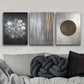 3pcs  Art Deco Classic Modern Style, Metal Print Ready to Hang Art