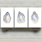 3pcs Featuring an Oyster Print in a Watercolor Metal Print Ready to Hang Art