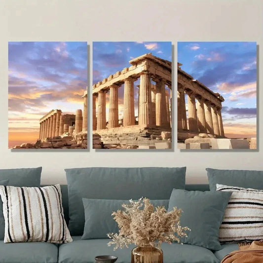3pcs The Acropolis And Parthenon of Greece Metal Print Ready to Hang Art