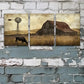 3pcs Barn And Windmill Scene with Cows Metal Print Ready to Hang Art