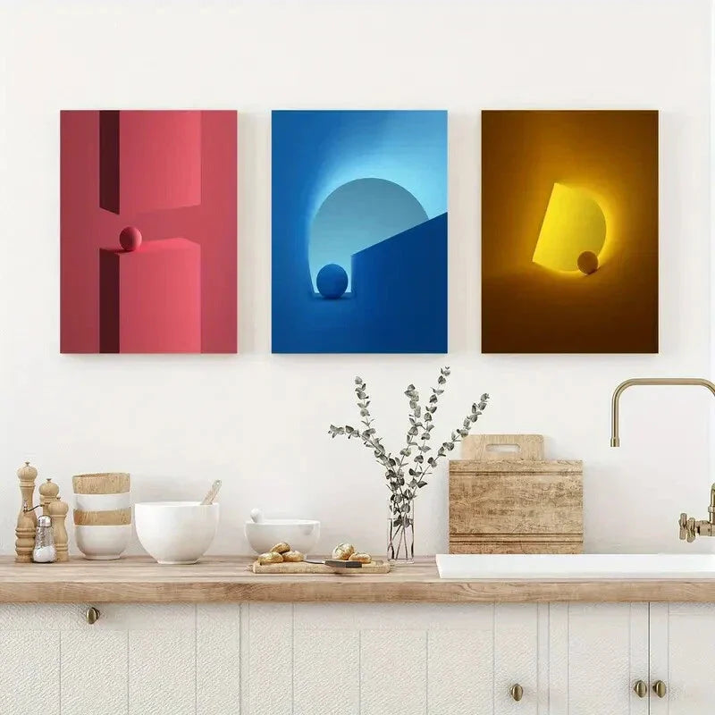 3pcs  classic modern cartoon theme Metal Print Ready to Hang Art