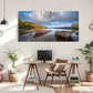 Serene Lake & Boats Decor Wall Art Canvas Office Home Room Framed 80x45cm