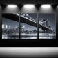 3pcs Modern Black and White New York City  Metal Print Ready to Hang Art