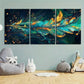 3pcs Abstract Feather Design Colourful Wing Metal Print Ready to Hang Art