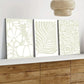 3pcs Abstract Botanical Art Florals & Leaves Green Wall Art Set Canvas Framed 40x60cm - High Quality Print 100% Australian Made Wall Canvas Ready to Hang