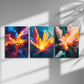 3pcs Abstract Caramel Color Yellow Metal Print Ready to Hang Art