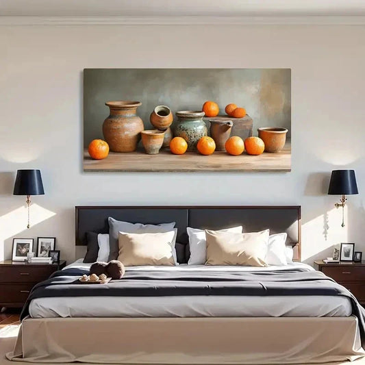 Rustic Farmhouse Modern Pottery Wall Art Canvas Office Home Room Framed 120x60cm