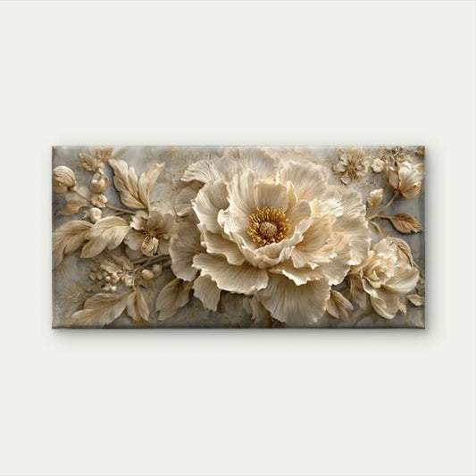 Botanical & Geometric Floral Wall Art Canvas Office Home Room Framed 80x45cm