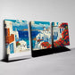 3pcs Beautiful Seaside with Flowers and Seagulls Wall Art Set Canvas Framed 40x60cm - High Quality Print 100% Australian Made Wall Canvas Ready to Hang
