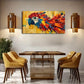 Modern Parrot Yellow Geometric Wall Art Canvas Office Home Room Framed 120x60cm