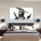 Vibrant Anime Swordsman Wall Art Canvas Office Home Room Framed 80x45cm
