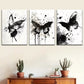3pcs Elegant Butterfly Abstract Black & White   Wall Art Set Canvas Framed 40x60cm - High Quality Print 100% Australian Made Wall Canvas Ready to Hang
