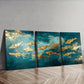 3pcs The school of fish in the water Wall Art Set Canvas Framed 40x60cm - High Quality Print 100% Australian Made Wall Canvas Ready to Hang