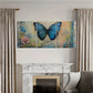 3pcs Vintage Blue Butterfly Floral Metal Print Ready to Hang Art