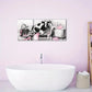 3pcs Poster Elegant Cow with Pearl Crown Perfum Metal Print Ready to Hang Art