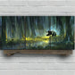 3pcs Cute Panda Forest Pond Stunning Golden Metal Print Ready to Hang Art