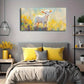 Serene White Lamb in Vibrant Wall Art Canvas Office Home Room Framed 120x60cm