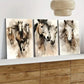 3pcs Horse Pair Abstract Elegant Charcoal Wall Art Set Canvas Framed 40x60cm - High Quality Print 100% Australian Made Wall Canvas Ready to Hang