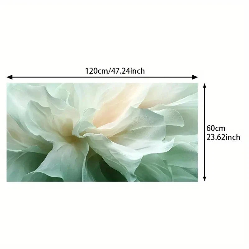Abstract Green Flowers wall canvas office home room framed 120x60cm