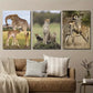 3pcs Giraffe Cheetah Zebra Wildlife Animal Metal Print Ready to Hang Art