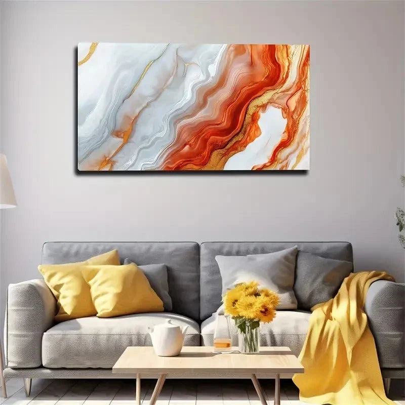 Abstract Wave Modern Deco Wall Art Canvas Office Home Room Framed 120x60cm