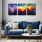 3pcs Vibrant Abstract River Wall Art Set Canvas Framed 40x60cm - High Quality Print 100% Australian Made Wall Canvas Ready to Hang