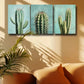 3pcs Green Cactus Trio Design Metal Print Ready to Hang Art