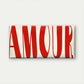 Red Typography "AMOUR" Wall Art Canvas Office Home Room Framed 120x60cm