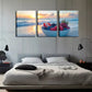 3pcs Beach, Bowl of Fruit, Oil Painting, Wall Art Set Canvas Framed 40x60cm - High Quality Print 100% Australian Made Wall Canvas Ready to Hang