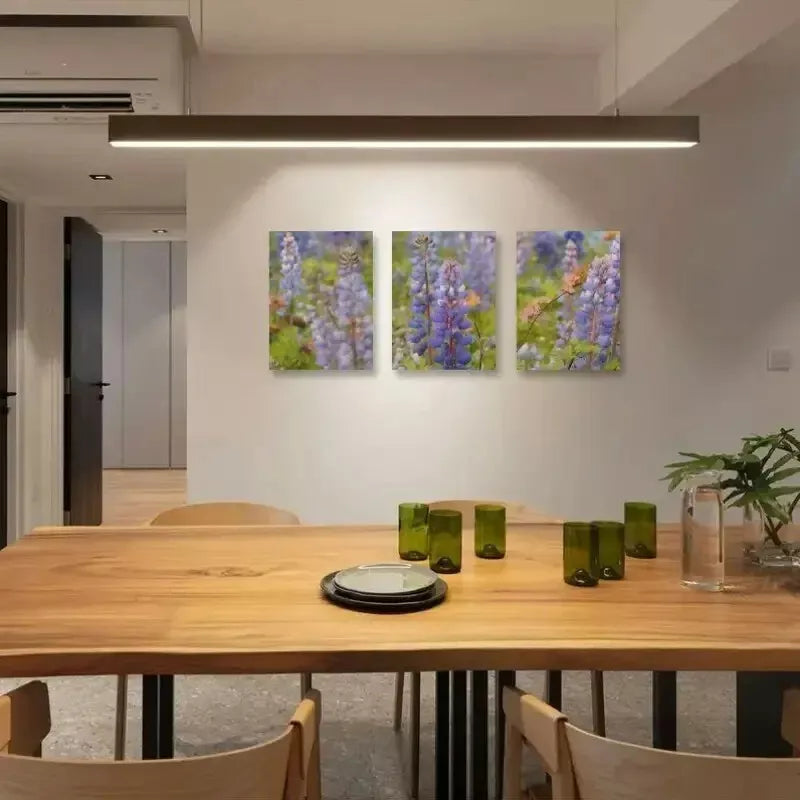 3pcs Purple Flower Plants Nature Canvas Framed 40x60cm - High Quality Print 100% Australian Made Wall Canvas Ready to Hang