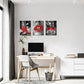 3pcs  Red Lips Fashion High Heels Fashion Metal Print Ready to Hang Art