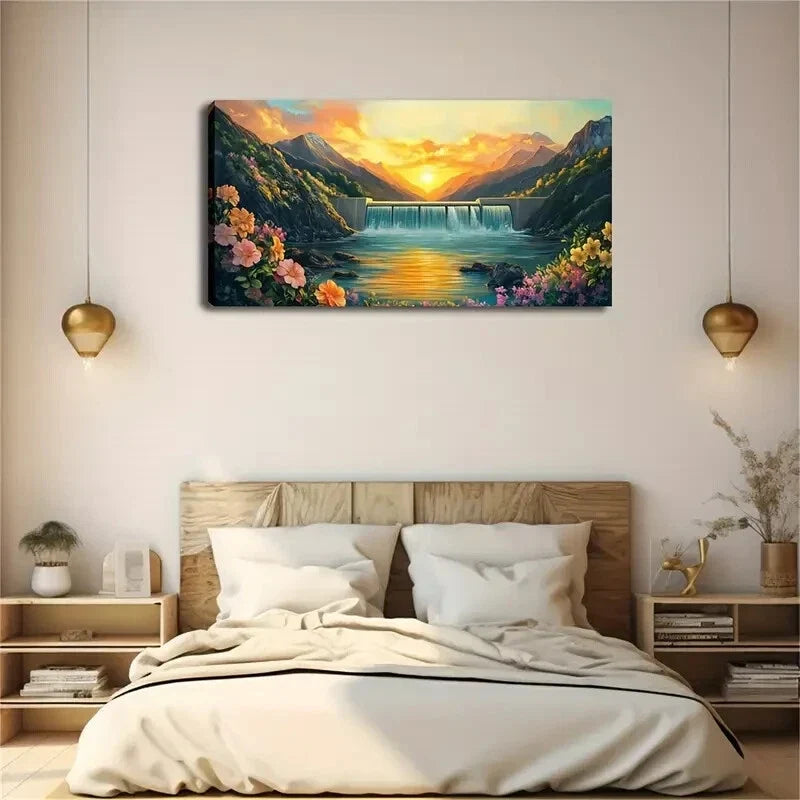 Horizontal Nature Scene Décor Wall Art Canvas Office Home Room Framed 120x60cm