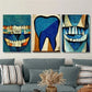 3pcs Flat Tooth Anatomy Posters, Metal Print Ready to Hang Art