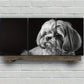3pcs Dog Black and White Black Nose Metal Print Ready to Hang Art