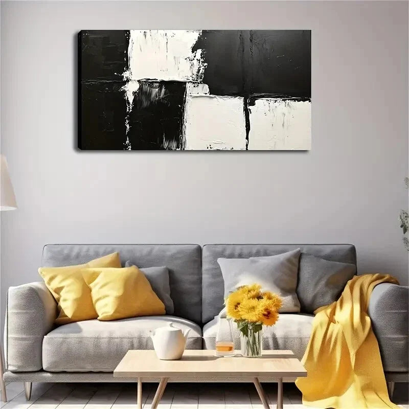 Visual Impact Contrast Texture Wall Art Canvas Office Home Room Framed 120x60cm