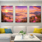3pcs A Breathtaking Sunset White Wolf Shrouded Metal Print Ready to Hang Art