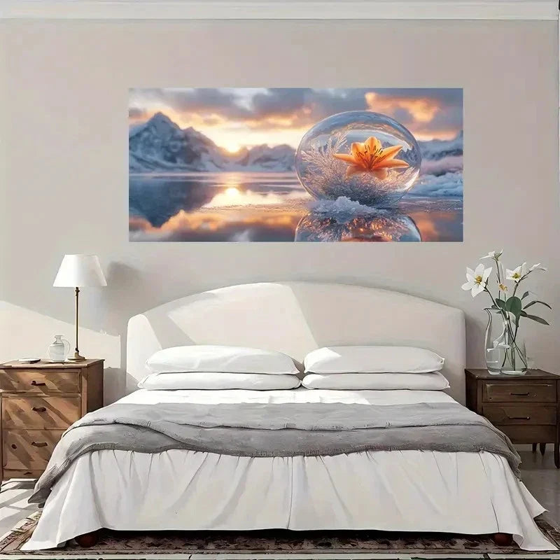 Winter Wonderland Landscape Wall Art Canvas Office Home Room Framed 120x60cm
