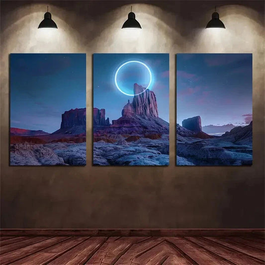 3pcs Isolated Mountain Modern Metal Print Ready to Hang Art